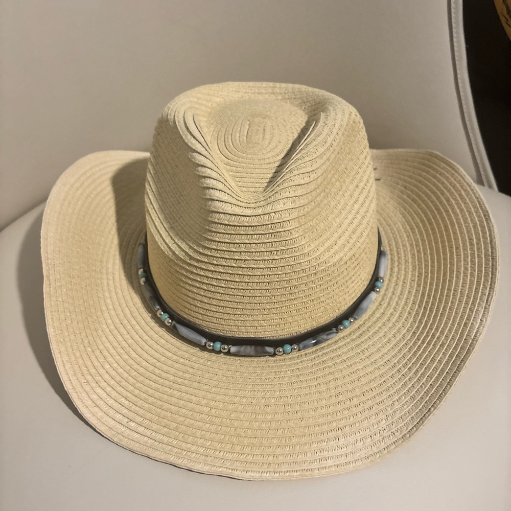 Beaded Cream Cowboy Hat
